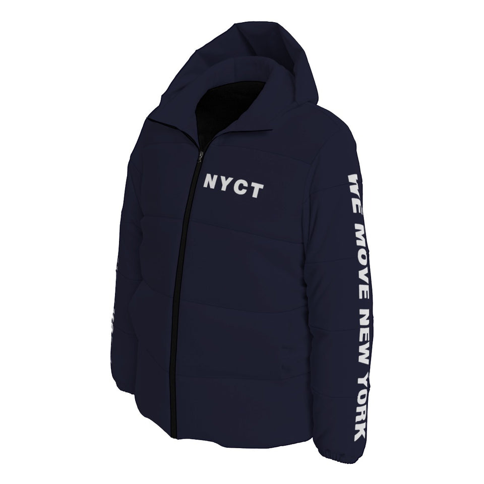 NYCT Puffer coat (white text)