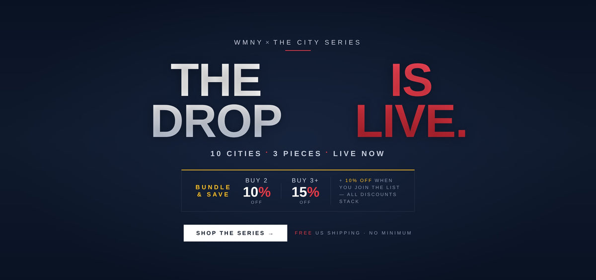 WMNY City Series launch — bundle 2 for 10% off, 3 for 15% off