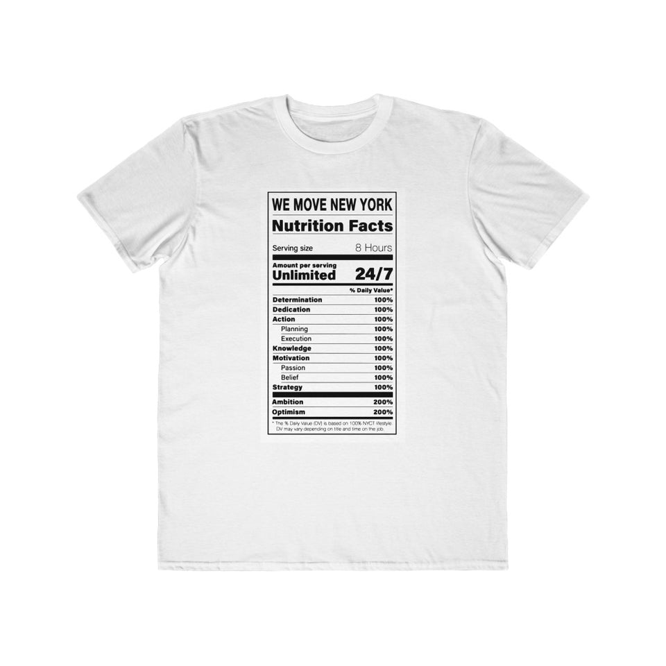 We Move New York Nutrition Facts Tee